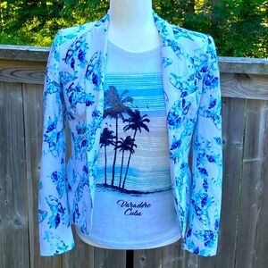 Blue & White Butterfly Blazer 🦋